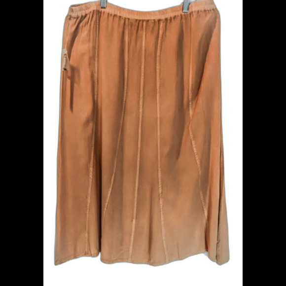 Club Z Collection Khaki Colored Embroiderd Beaded Floral Western Design Skirt, L - Picture 3 of 6